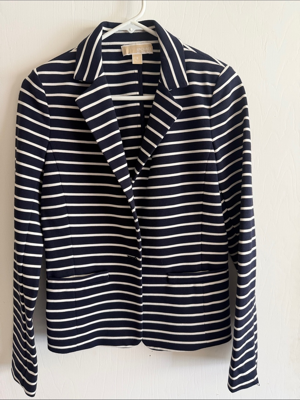 Michael Kors Navy and White Striped Blazer